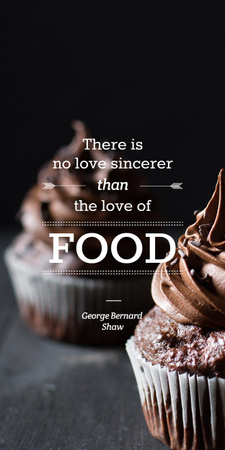 Template di design Delicious chocolate Cupcakes with quote Graphic