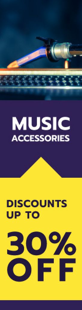 Music store sale banner Skyscraper – шаблон для дизайну