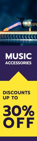 Ontwerpsjabloon van Skyscraper van Music store sale banner
