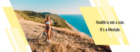 Cyclist admiring Nature View Facebook cover Design Template