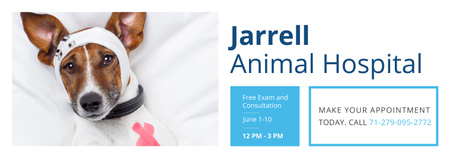 Animal Hospital Ad with Cute injured Dog Tumblr – шаблон для дизайну
