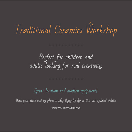 Traditional Ceramics Workshop Instagram – шаблон для дизайну
