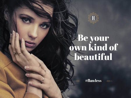 Template di design Beautiful young woman with inspirational quote Presentation