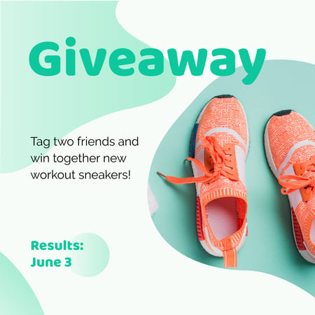 Workout Sneakers Giveaway Offer Instagram Šablona návrhu