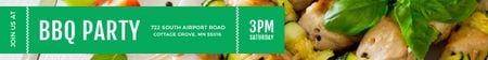 BBQ Party Invitation Grilled Chicken on Skewers Leaderboard – шаблон для дизайна