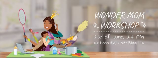 Plantilla de diseño de Wonder mom with baby on Mother's Day Facebook Video cover 