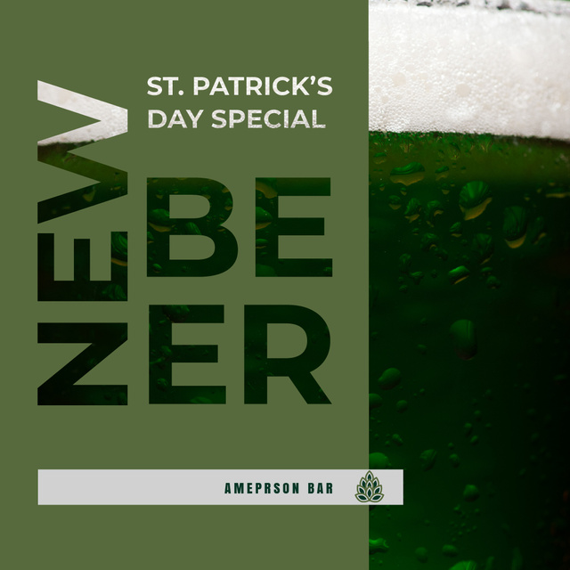 Template di design New Beer Saint Patrick's Day Special Ad Instagram
