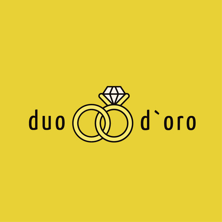 Ontwerpsjabloon van Logo van Sieradenadvertentie met ringen met edelsteen in geel