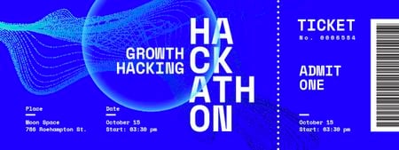 Ontwerpsjabloon van Ticket van Hackathon Event with Virtual Sphere