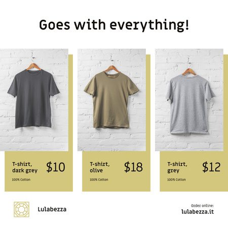 Clothes Store Sale Basic T-shirts Instagram Design Template