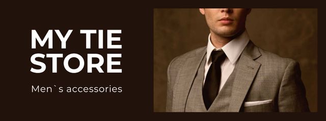 Template di design Handsome Man in Suit and Tie Facebook cover