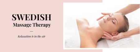 Woman at Swedish Massage Therapy Facebook cover Design Template