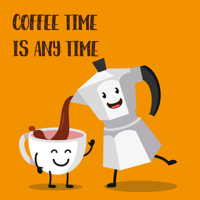 Pouring coffee in cup Animated Post Šablona návrhu