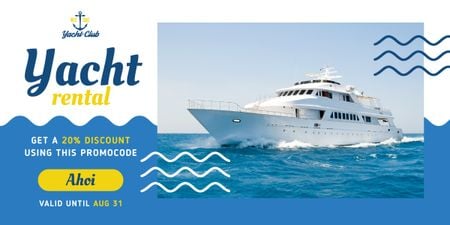 Yacht Trip Promotion Ship in Sea Image Tasarım Şablonu