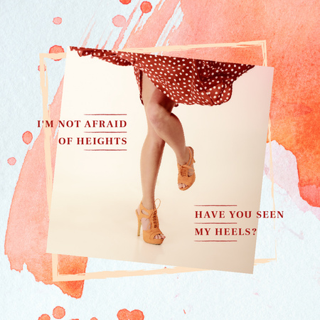 Ženské nohy v podpatku boty Instagram Šablona návrhu