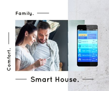 Smart Home Application Offer Medium Rectangle Design Template