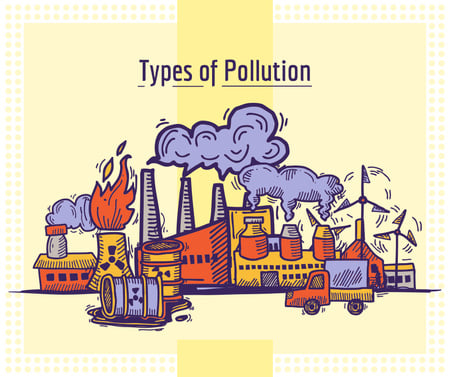 Environment pollution concept Facebook tervezősablon