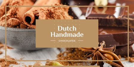 Handmade Chocolate ad with Spices Image Design Template
