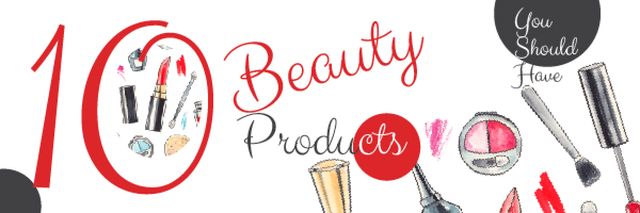 Ontwerpsjabloon van Email header van 10 beauty products poster