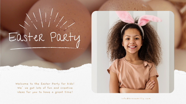 Plantilla de diseño de Easter Girl in Bunny Ears Full HD video 