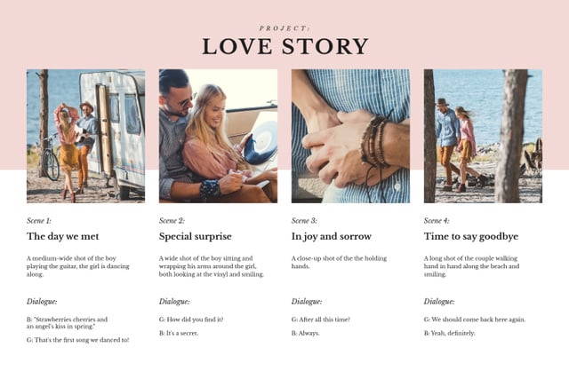 Template di design Stylish Couple by the Lake Storyboard