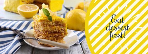 Delicious Dessert In Saucer With Fork FacebookCover