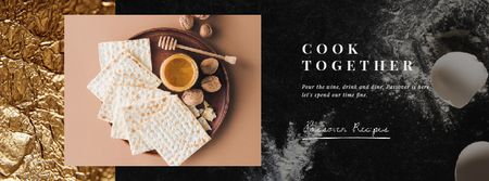 Happy Passover Unleavened Bread and Honey Facebook Video cover Modelo de Design