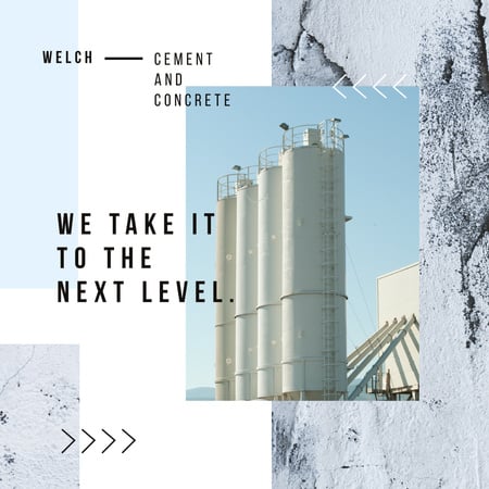 Designvorlage Große Industriebehälter für Zementwerke für Instagram AD