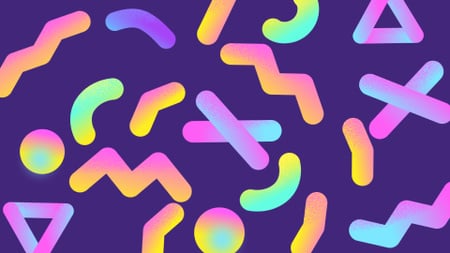 Plantilla de diseño de Coloridas figuras geométricas iridiscentes Zoom Background 