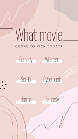 Form about Movie genres Instagram Story Πρότυπο σχεδίασης