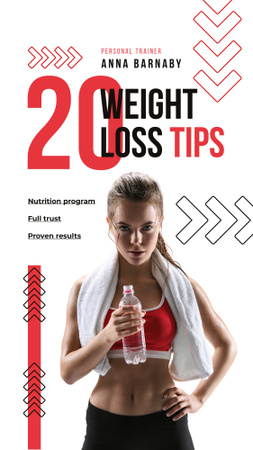 Weight Loss Program Ad with Fit Woman Instagram Story Design Template