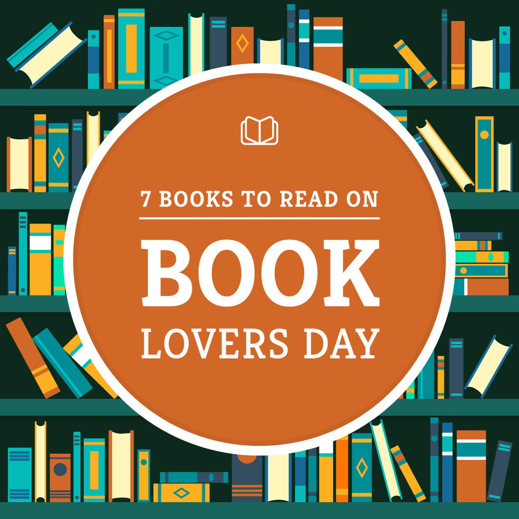 Plantilla de diseño de Book Lovers Day with Bookshelves Instagram 