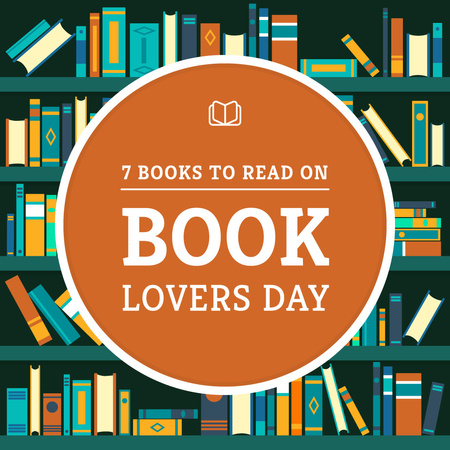 Book Lovers Day with Bookshelves Instagram Design Template
