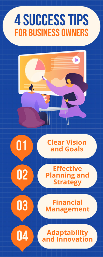 Template di design Success Tips for Business Owners Infographic