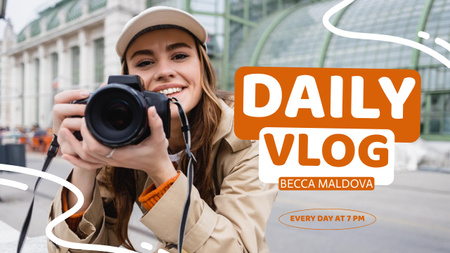Daily Vlog With Woman Youtube Thumbnail Design Template