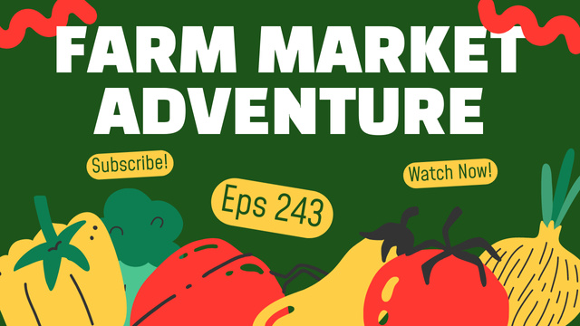 Farm Market Overview Youtube Thumbnail Modelo de Design