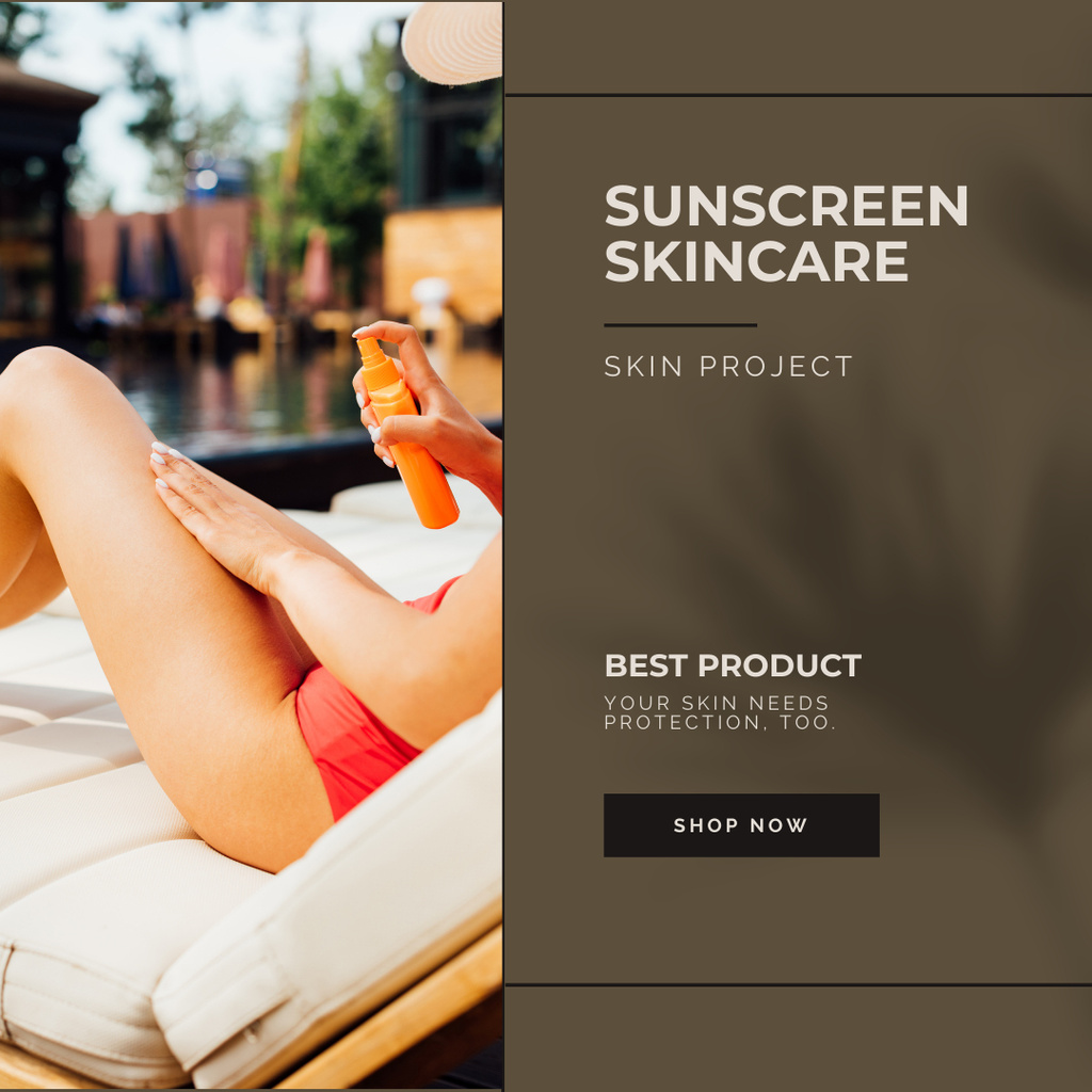 Summer Sunscreen for Skincare Instagram – шаблон для дизайну