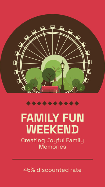 Template di design Fun-filled Amusement Park For Family Weekend With Discount Instagram Story