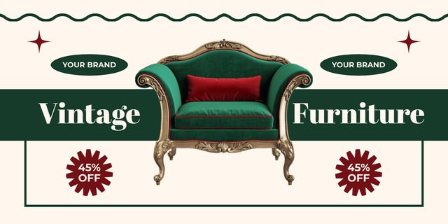 Template di design Antique Furniture On Discount And Clearance Offer Twitter