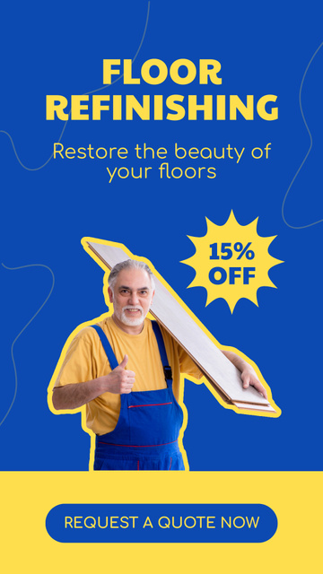 Professional Floor Refinishing With Laminate At Reduced Price Instagram Story Πρότυπο σχεδίασης