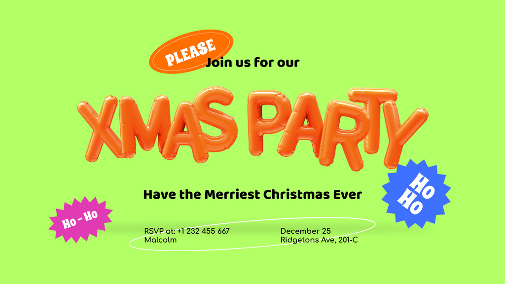 Christmas Party Bright Announcement FB event cover – шаблон для дизайну