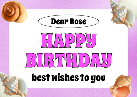 Happy Birthday and Best Wishes on Pink Card Design Template