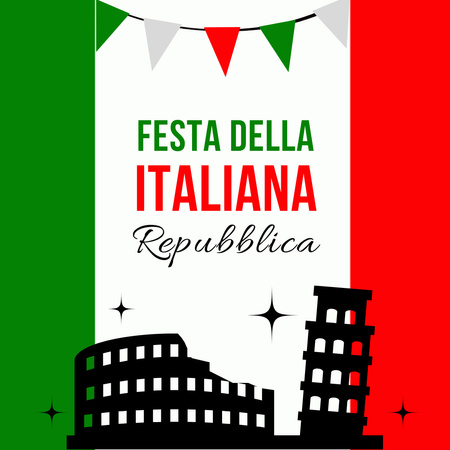 Republic Day of Italy Celebration Instagram Design Template