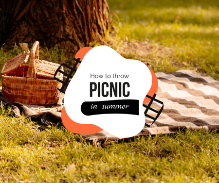 Plantilla de diseño de consejos de picnic con croissants y calabaza Facebook 
