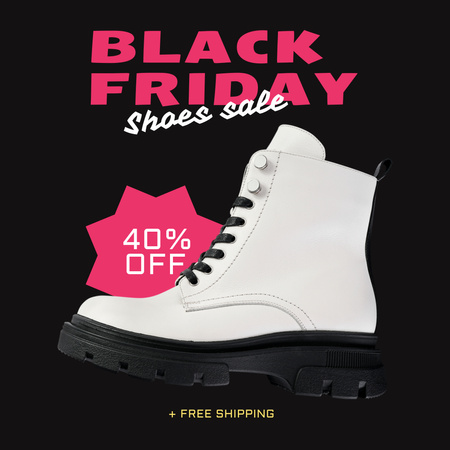 Modèle de visuel Bonnes affaires du Black Friday sur les chaussures - Instagram AD