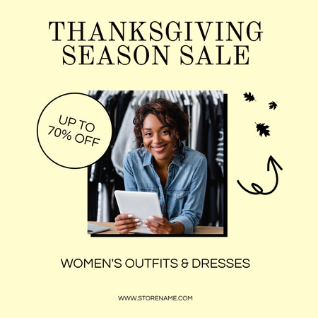 Platilla de diseño Thanksgiving Discount Sale Offer Instagram