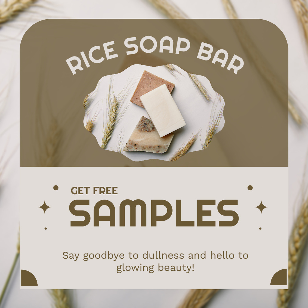 Promotional Offer of Handmade Soap with Free Samples Instagram AD Design Template