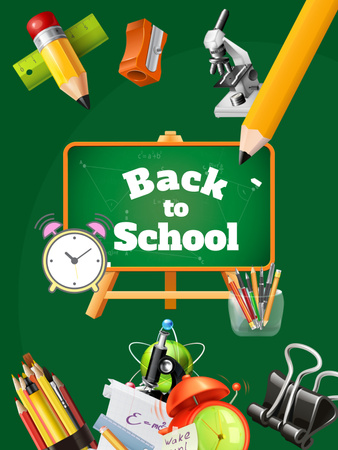 Back to School Announcement Poster US Design Template