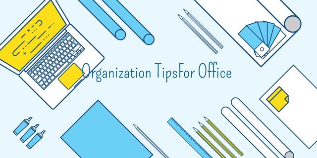 Organization tips for office banner Image Modelo de Design