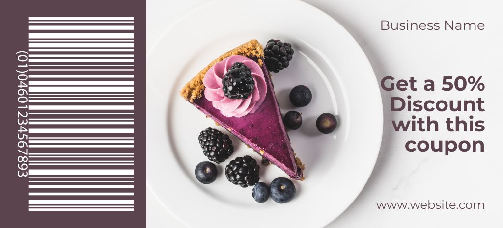 Modèle de visuel Tasty Cakes and Desserts Discount - Coupon 3.75x8.25in